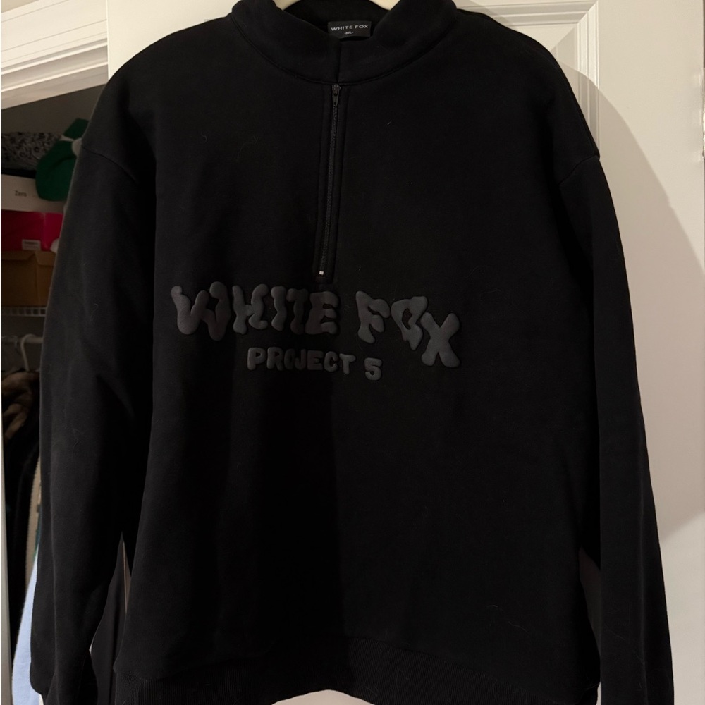 White Fox Quarter Zip Sweatshirt